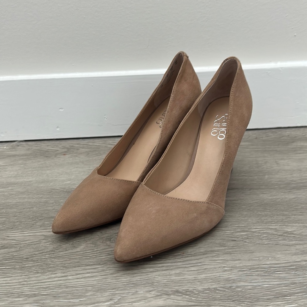 Franco Sarto Nude Suede Pump Heels